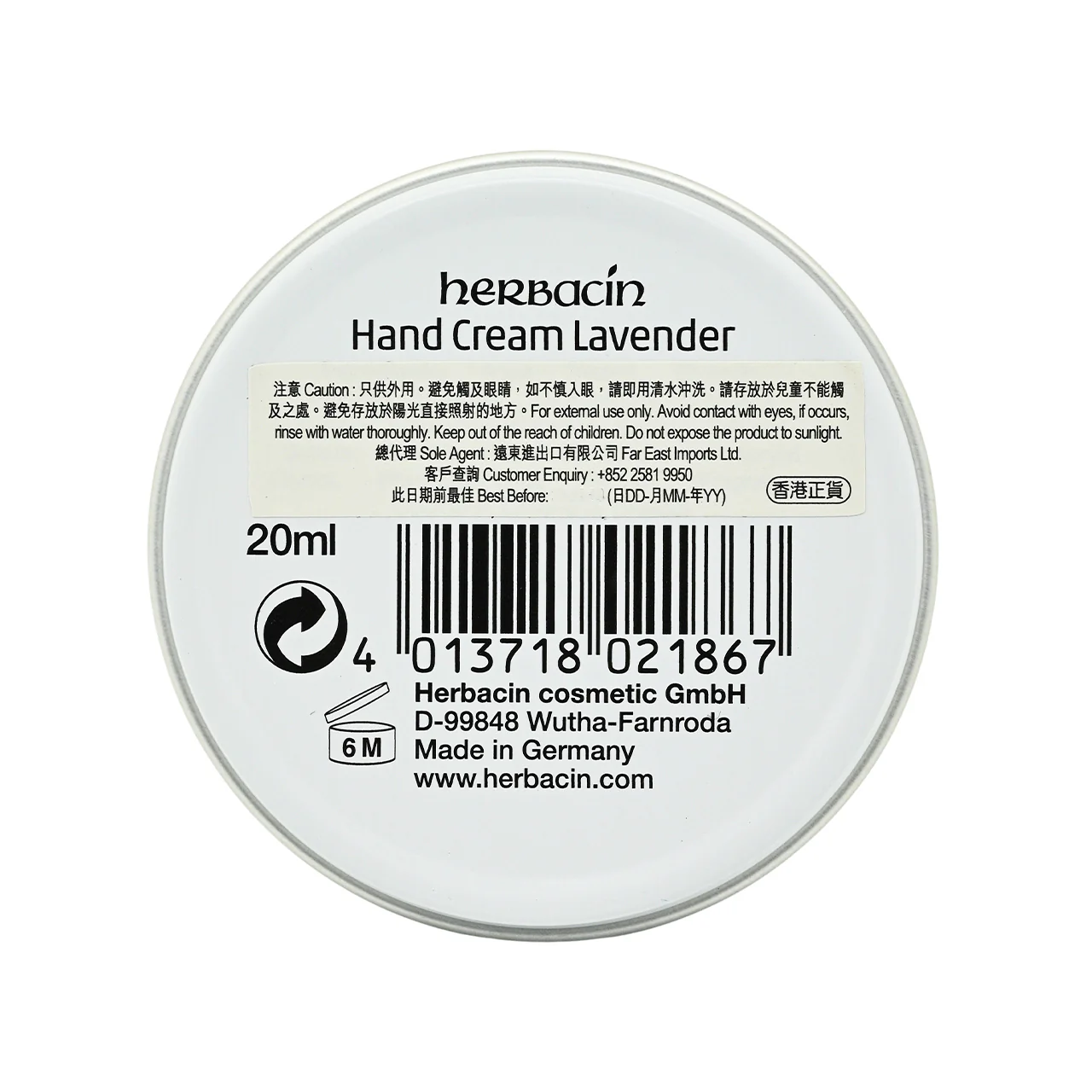 Herbacin Wellness Lavender Hand Cream  20ml - Image 2