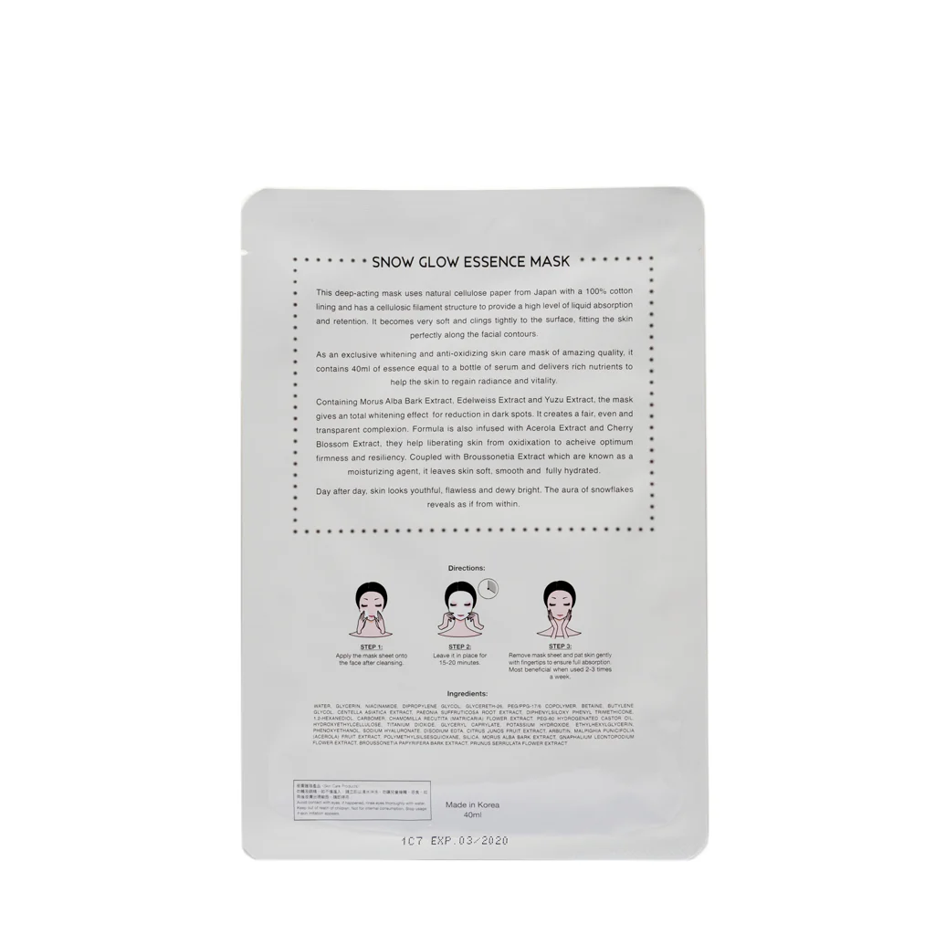 Sasatinnie Snow Glow Essence Mask 5PCS - Image 3