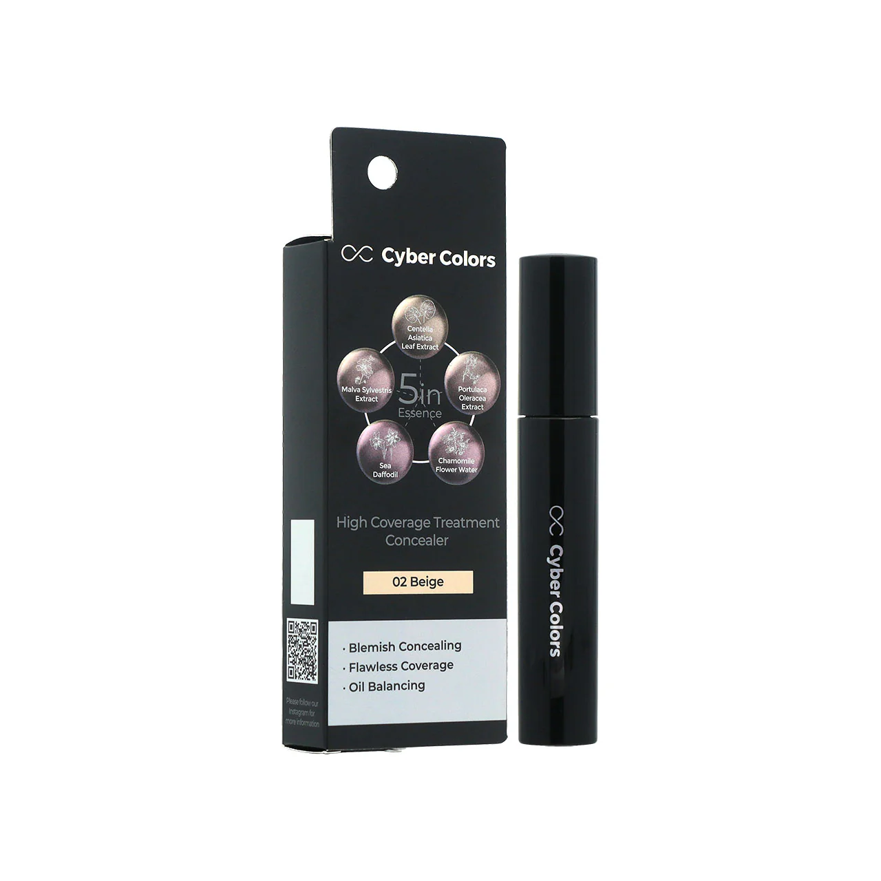Cyber Colors High Coverage Treatment Concealer #02 Beige 4.4ml