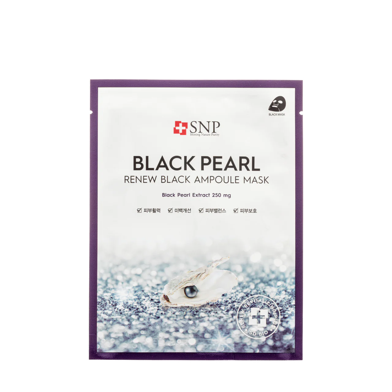 SNP Black Pearl Renew Black Ampoule Mask 10PCS - Image 5