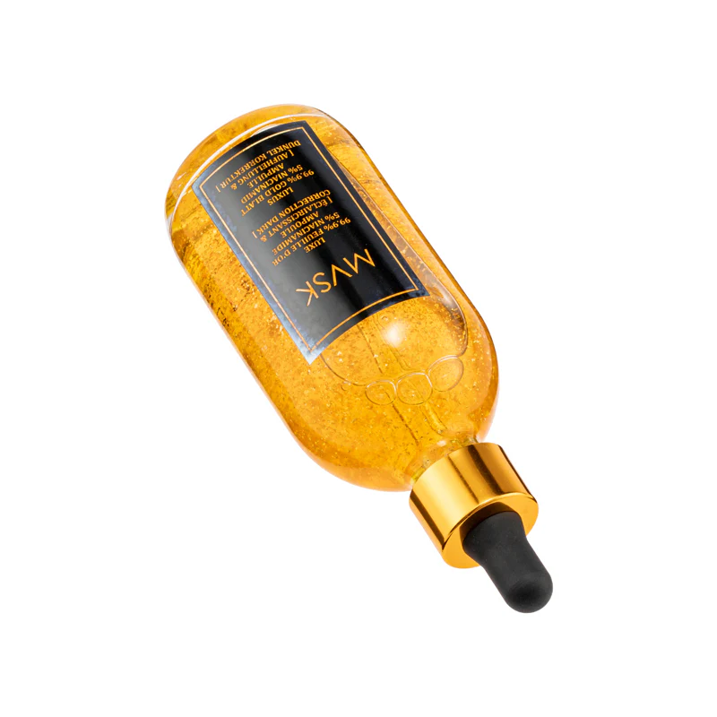 Mvsk Luxury 99.9% Gold Leaf Brightening & Dark Correcting Ampoules 100ML - Image 5