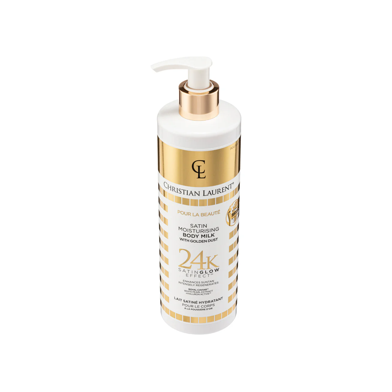 Christian Laurent Satin Moisturizing Body Milk With Golden Dust 350ML - Image 3