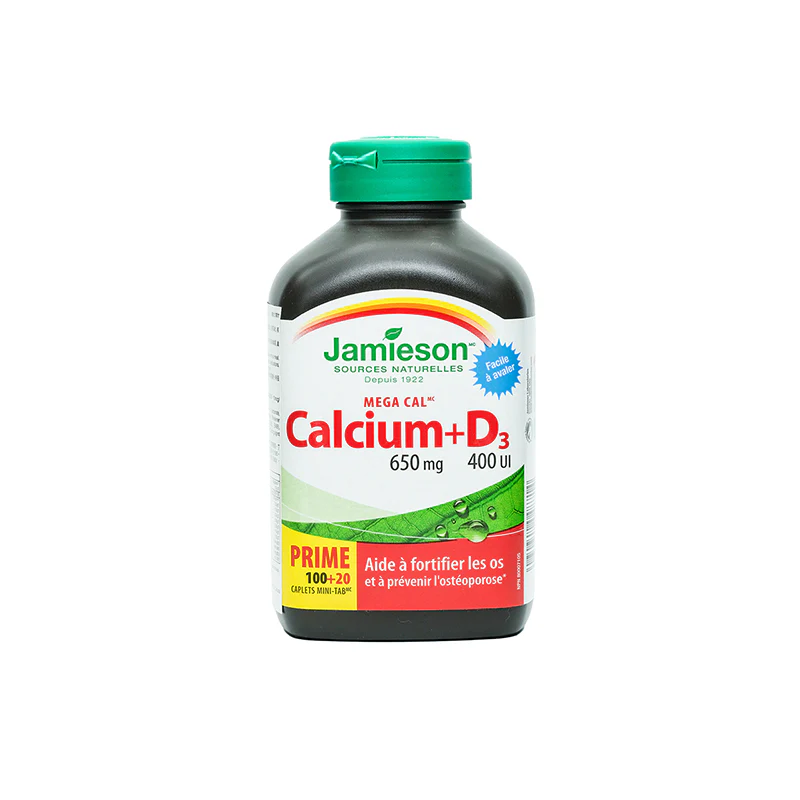 Jamieson Mega Cal Calcium 650Mg + Vitamin D3 400Iu 120 Capsules