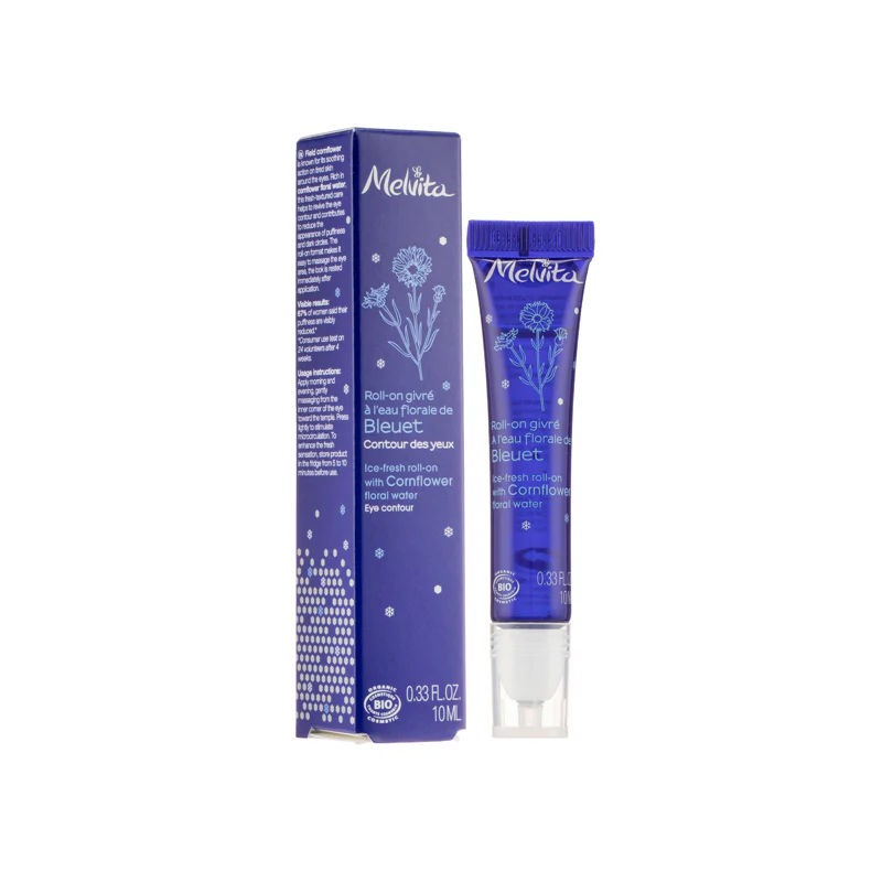Melvita Ice-Fresh Roll-On With Cornflower Floral Water Eye Contour 10ML