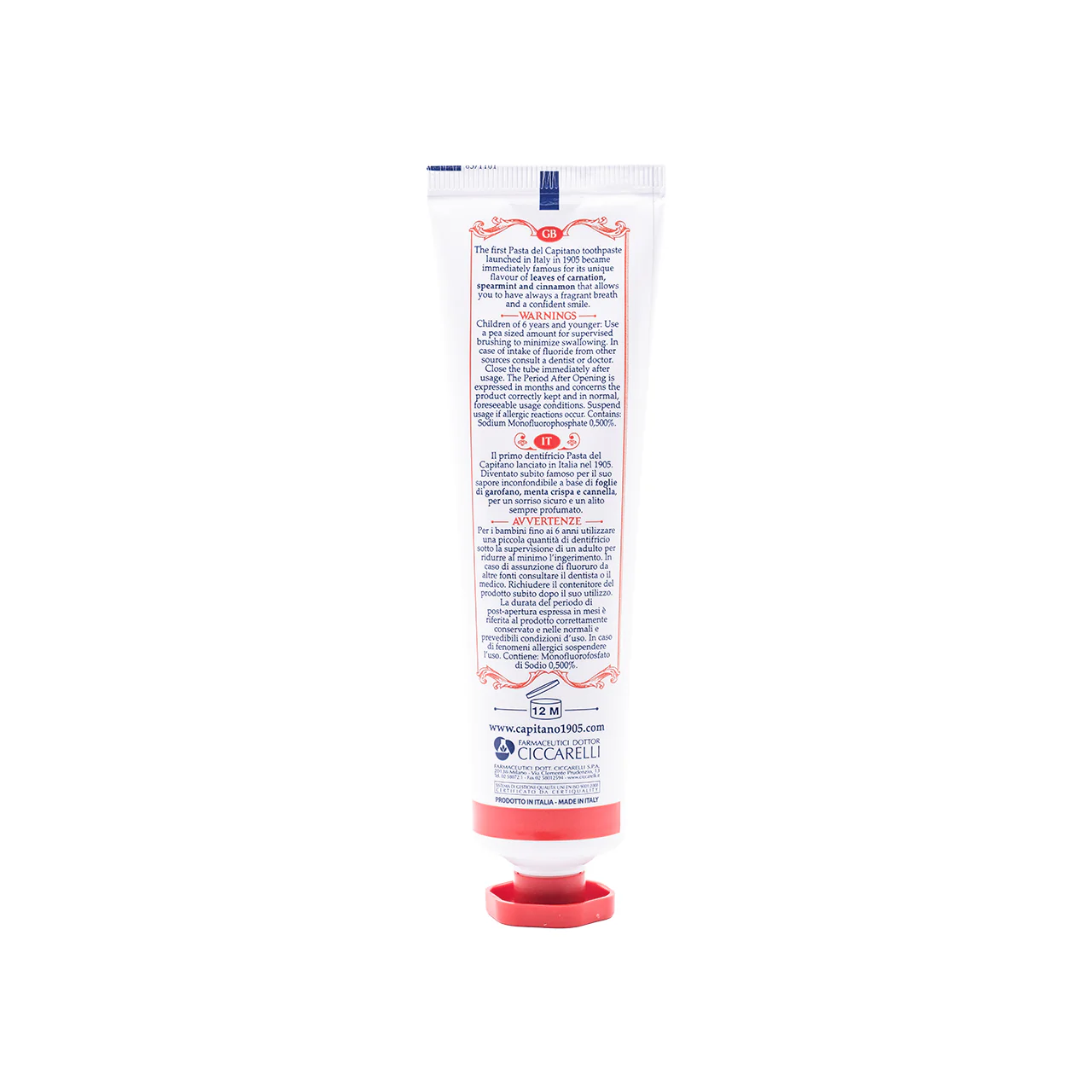Pasta Del Capitano Original Recipe Toothpaste 75ml - Image 3