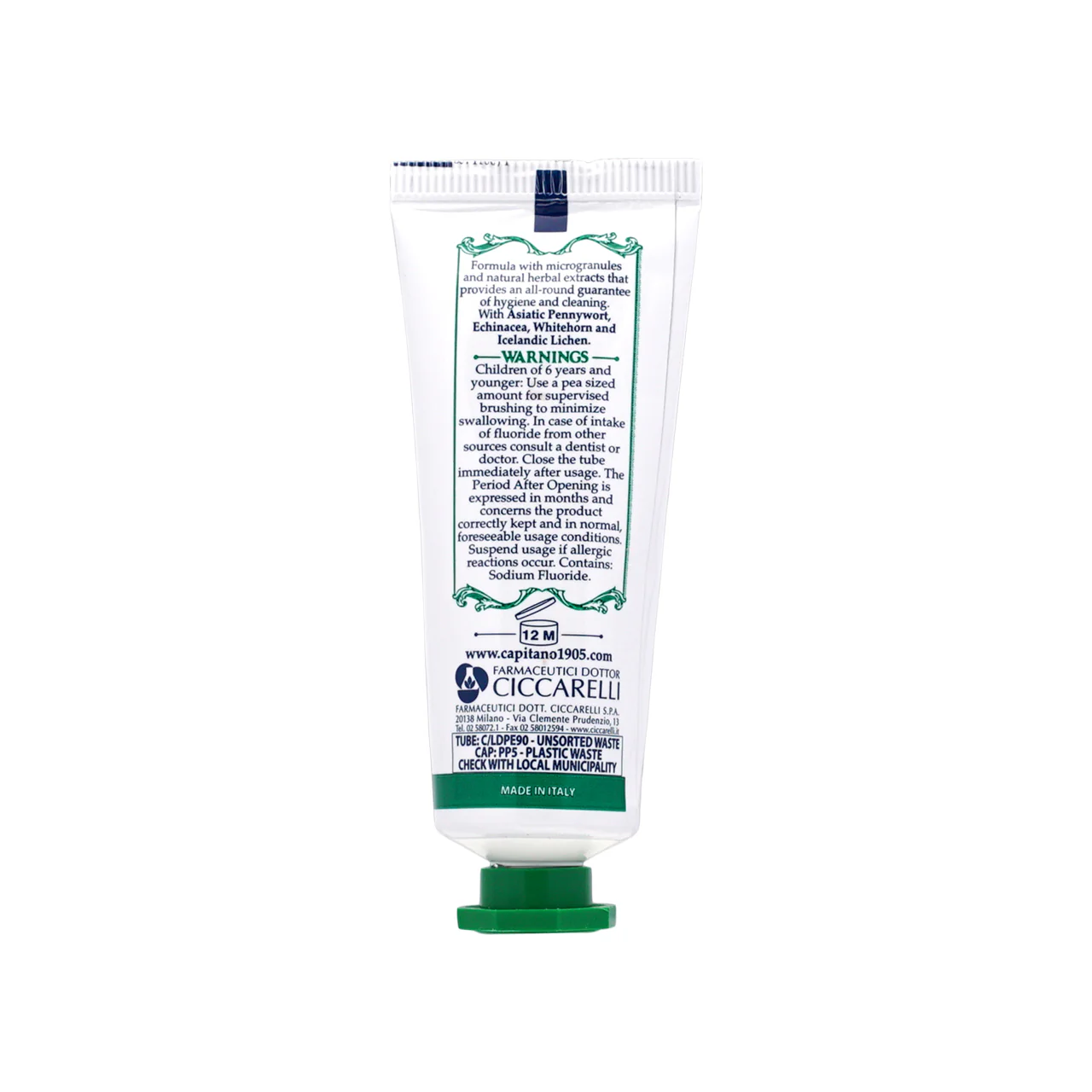 Pasta Del Capitano Natural Herbs Toothpaste 25ml - Image 2