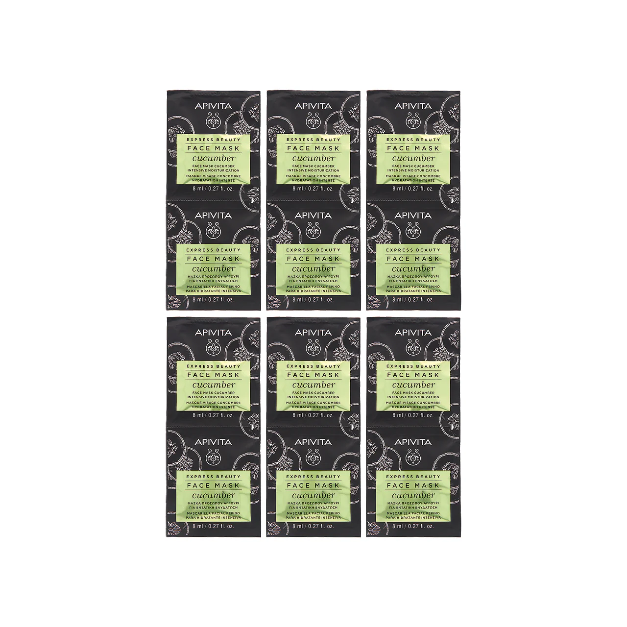 Apivita Cucumber Face Mask For Intensive Moisturization 8ml x 12pcs - Image 5
