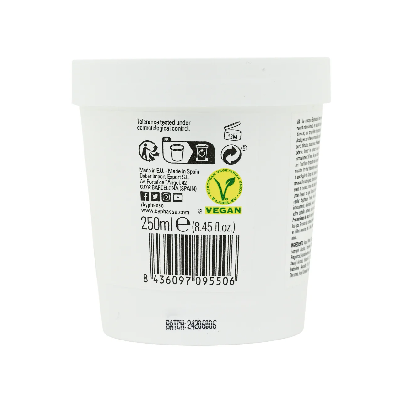 Byphasse Family Fresh DƩlice Hair Mask Dry Hair - Avocado 250ml - Image 2