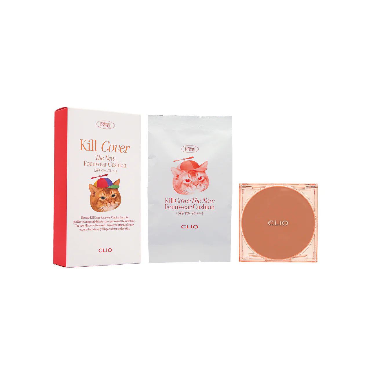 Clio Upgraded Magic Ultimate Long Lasting Flawless Cushion Foundation Koshort Limited Edition 03 Natural Brightening 15g x 2pcs
