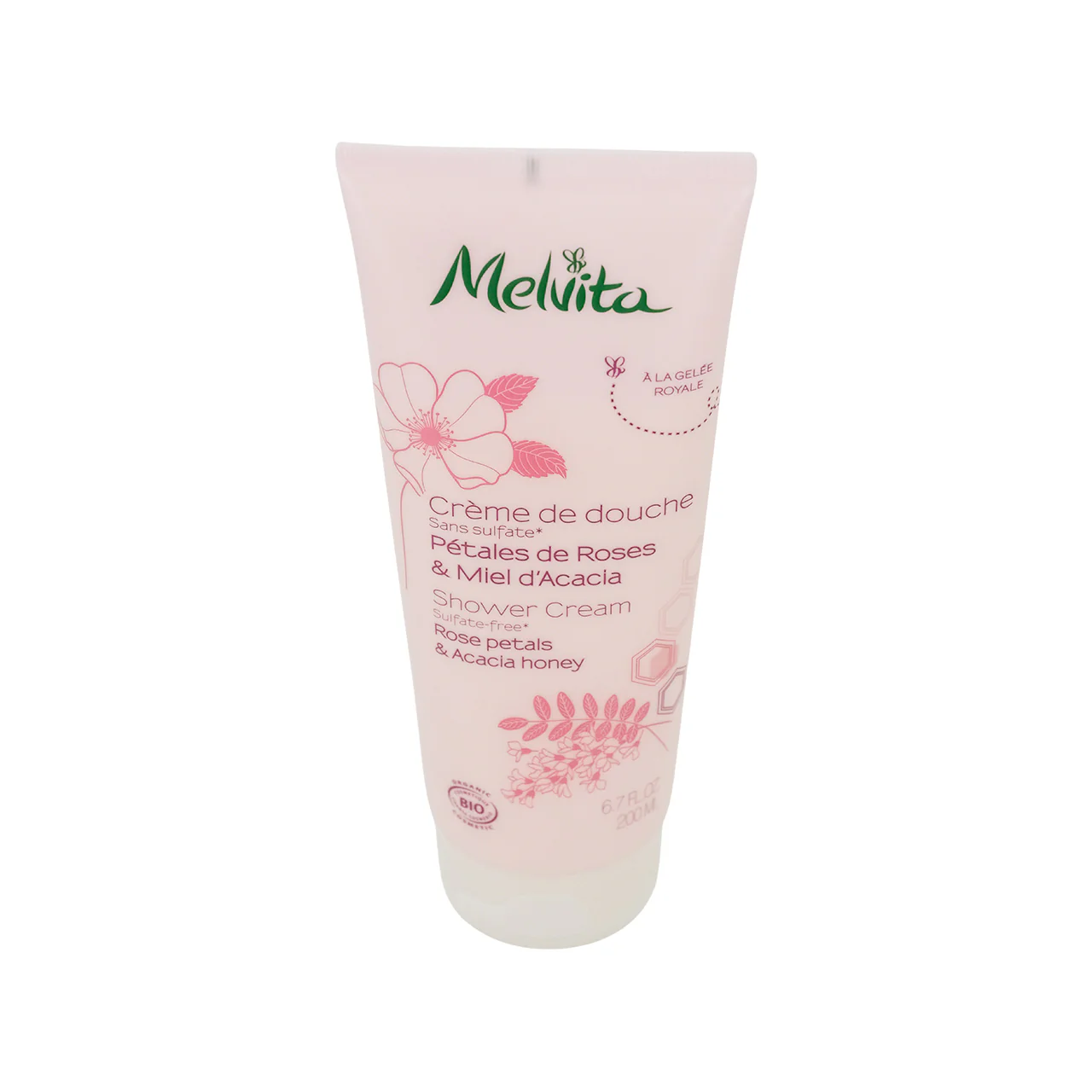 Melvita Rose Petals & Acacia Honey Shower Cream 200ml - Image 2
