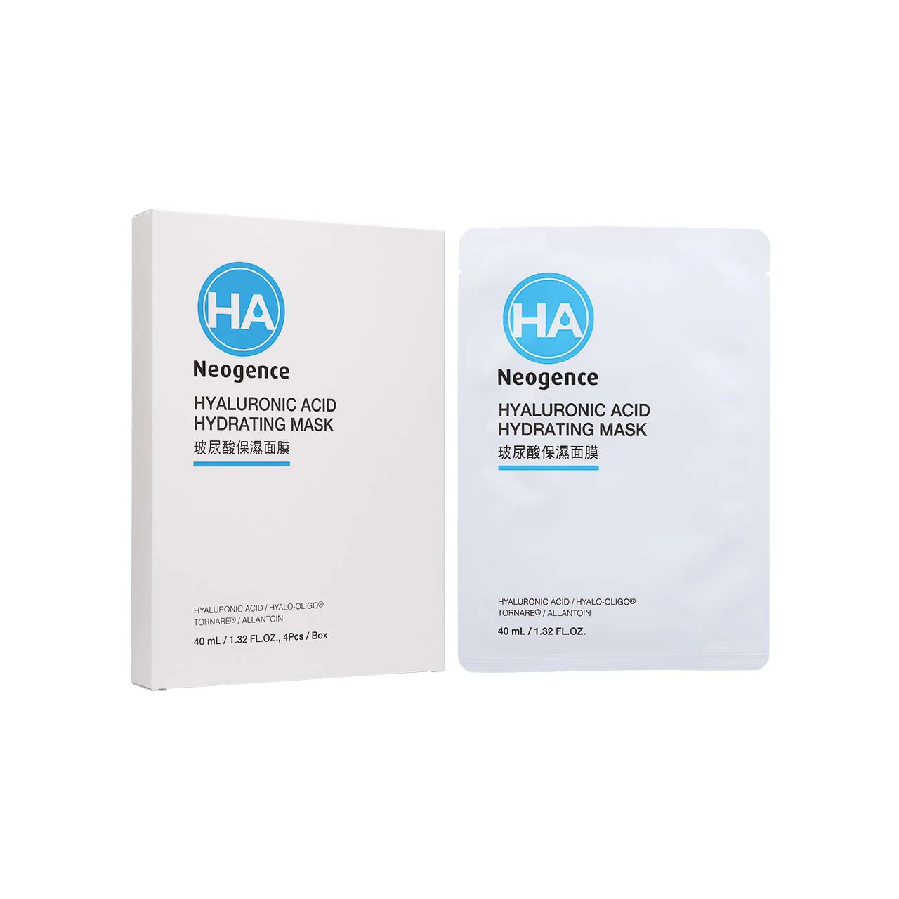 Neogence HA Hyaluronic Acid Hydrating Mask 4pcs