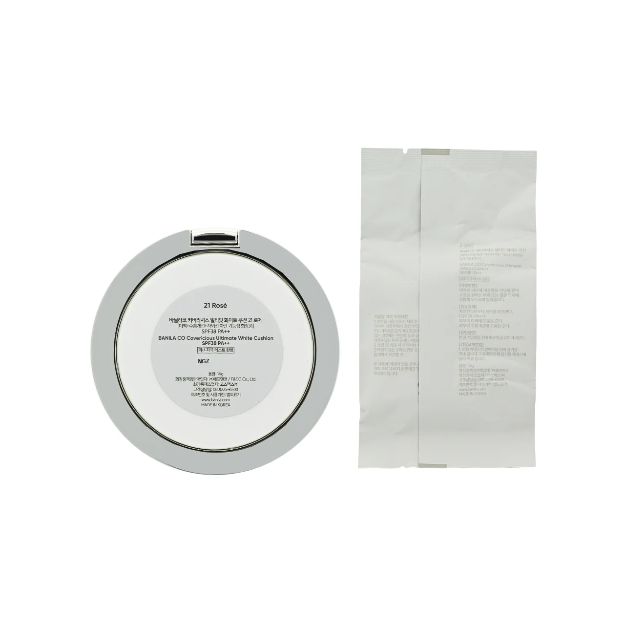 Banila Co SPF38PA++ Covericious Ultimate White Cushion #21 Rose 14gx2 - Image 3