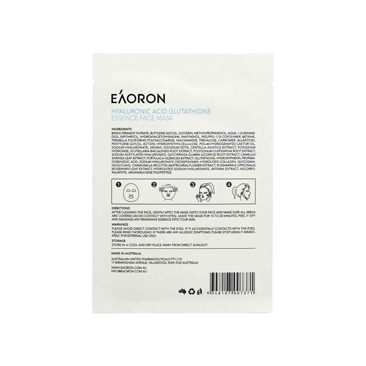 Eaoron Hyalu Acid Glutathione Mask 25mlx 5pcs - Image 4