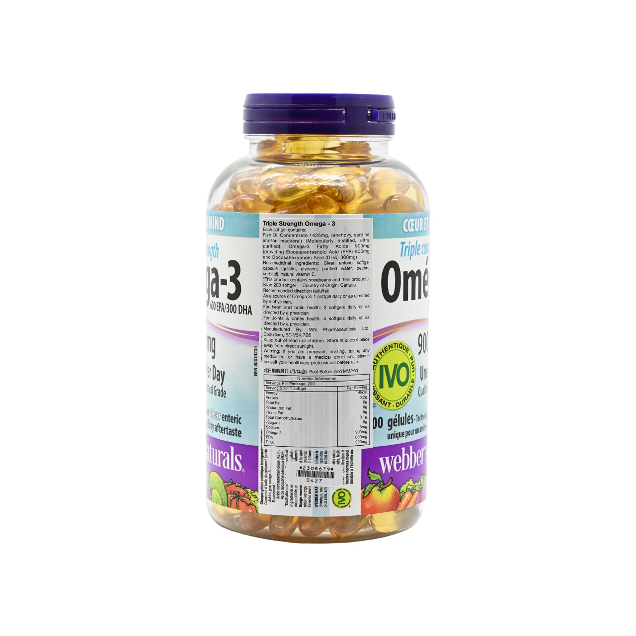 Webber Naturals Triple Strength Omega-3 200capsules - Image 3