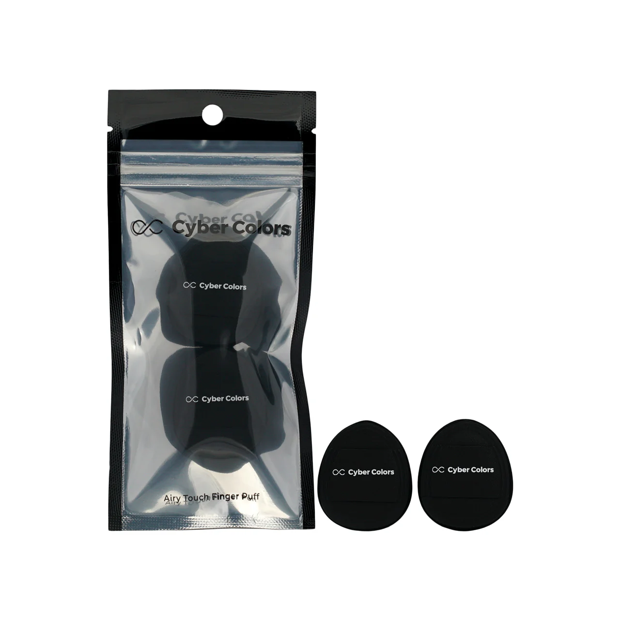 Cyber Colors Airy Touch Finger Puff Black 2pcs