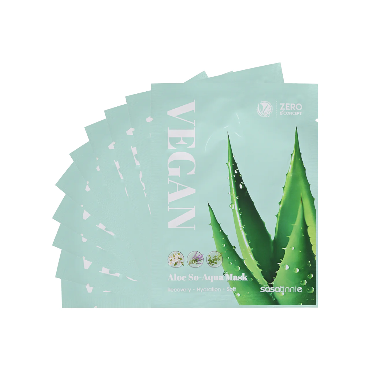 Sasatinnie Aloe So-Aqua Mask 10pcs - Image 4
