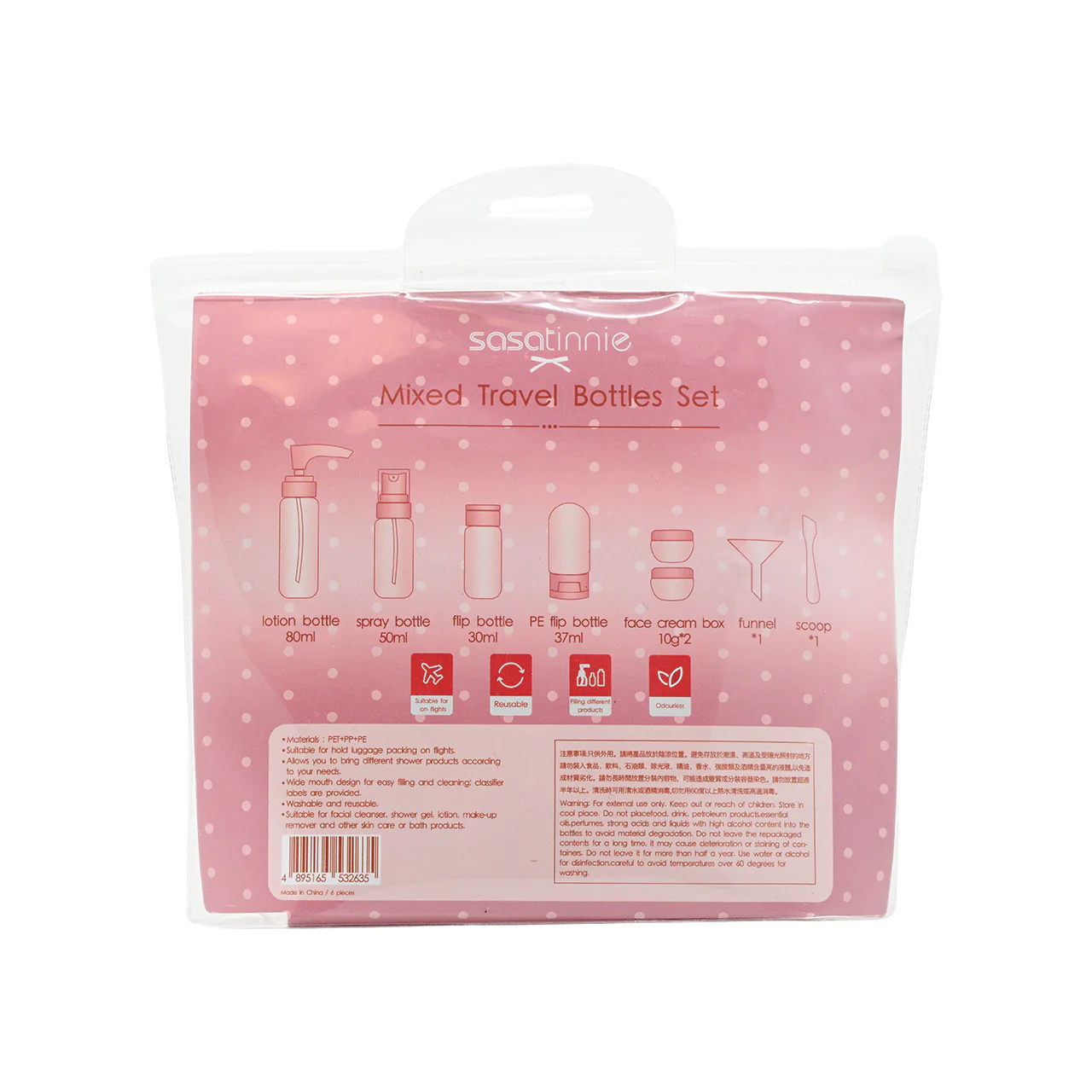Sasatinnie Mixed Travel Bottle Kit 8pcs - Image 5