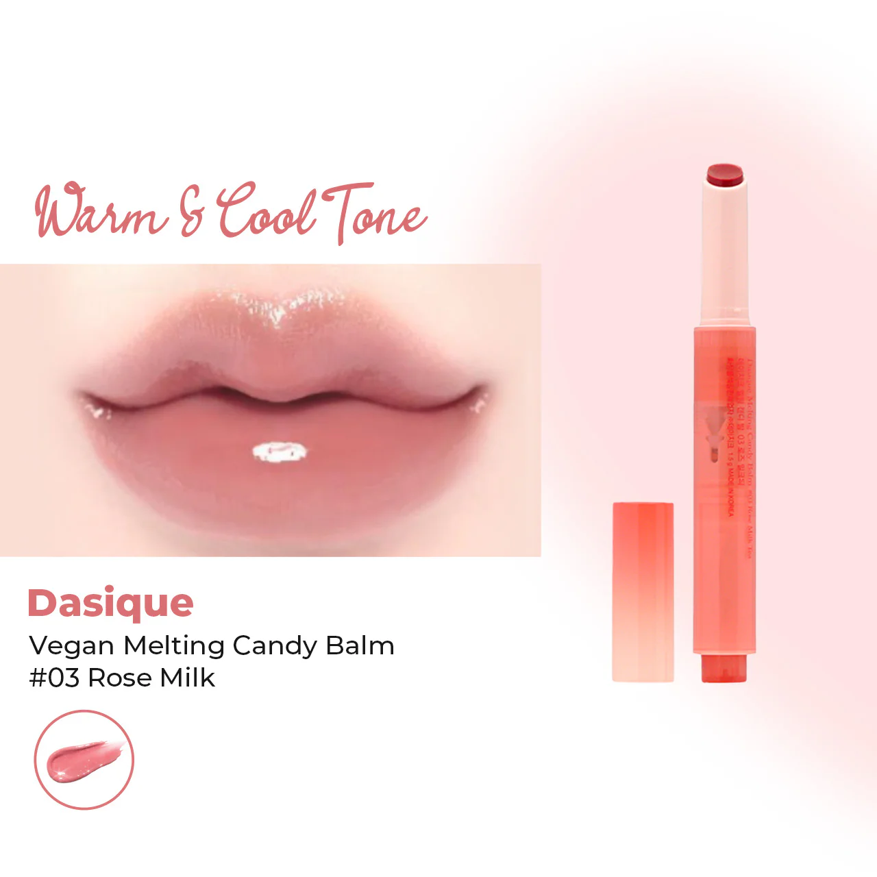 Dasique Vegan Melting Candy Balm #03 Rose Milk 1.5g