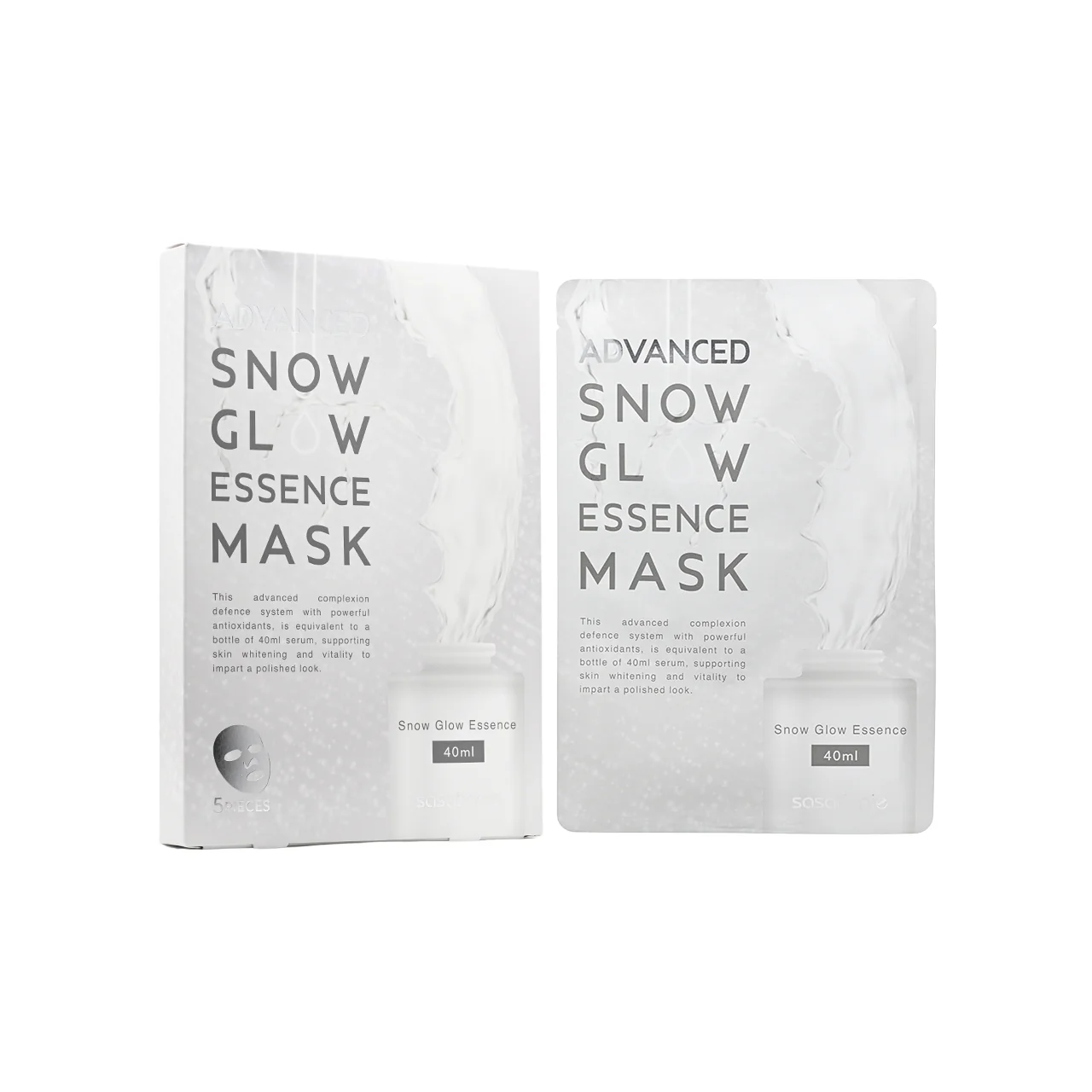 Sasatinnie Advanced Snow Glow Essence Mask 5pcs
