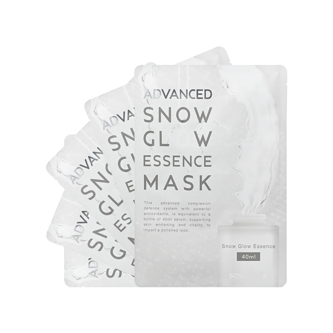 Sasatinnie Advanced Snow Glow Essence Mask 5pcs - Image 2