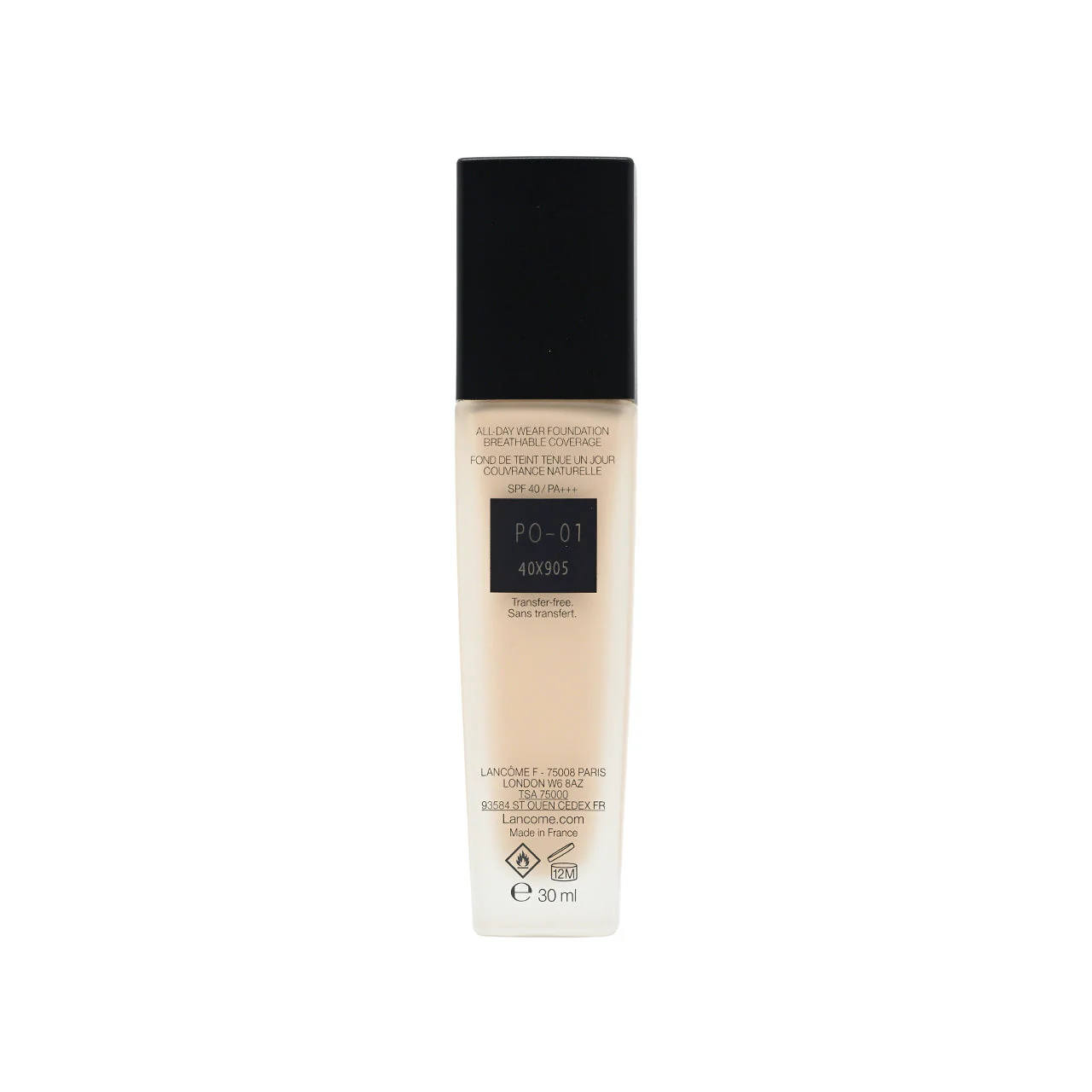 Lancome SPF40/PA+++ Teint Idole Ultra Wear Foundation #PO-01 Top Shade 30ml - Image 3
