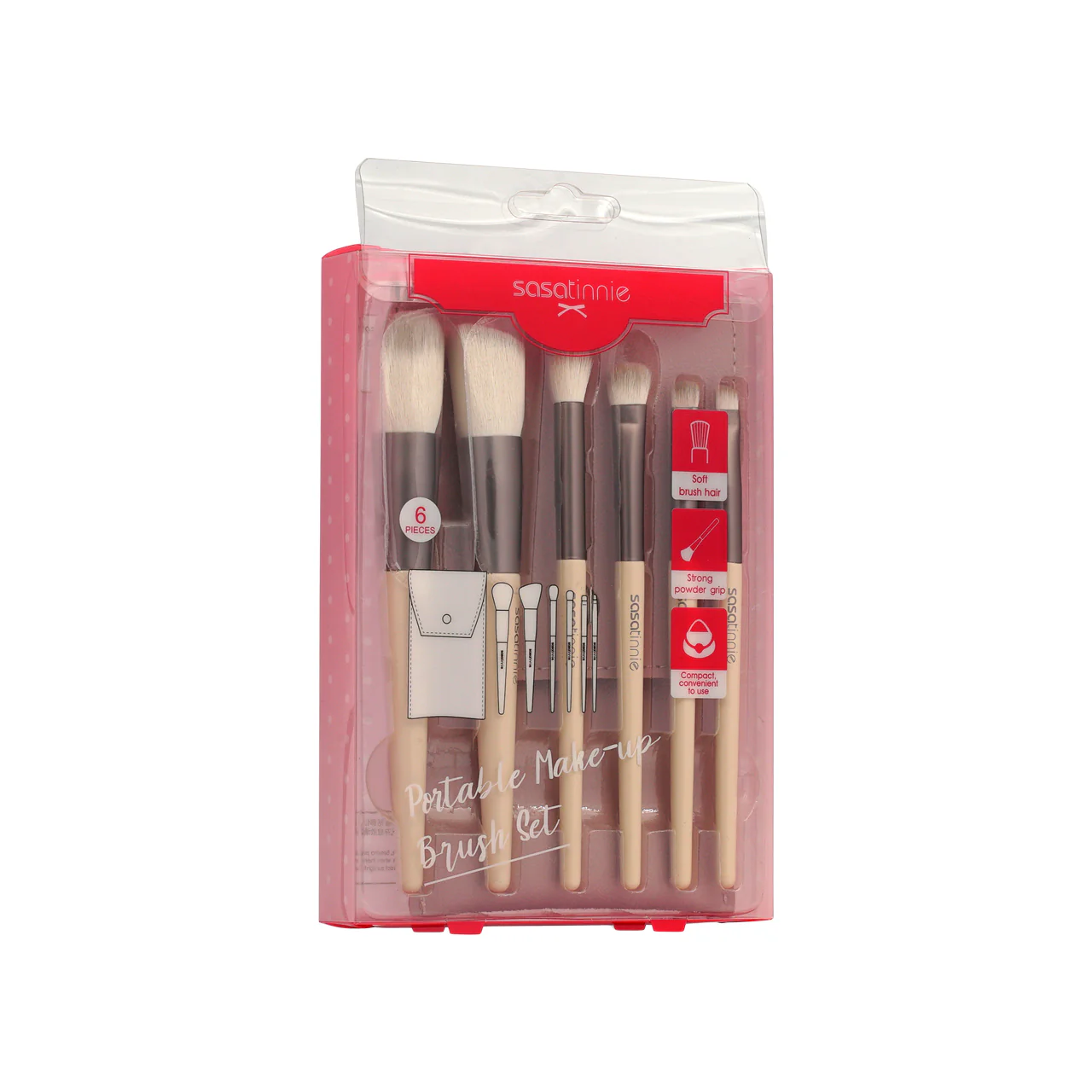Sasatinnie Portable Make-up Brush Set 6pcs - Image 2