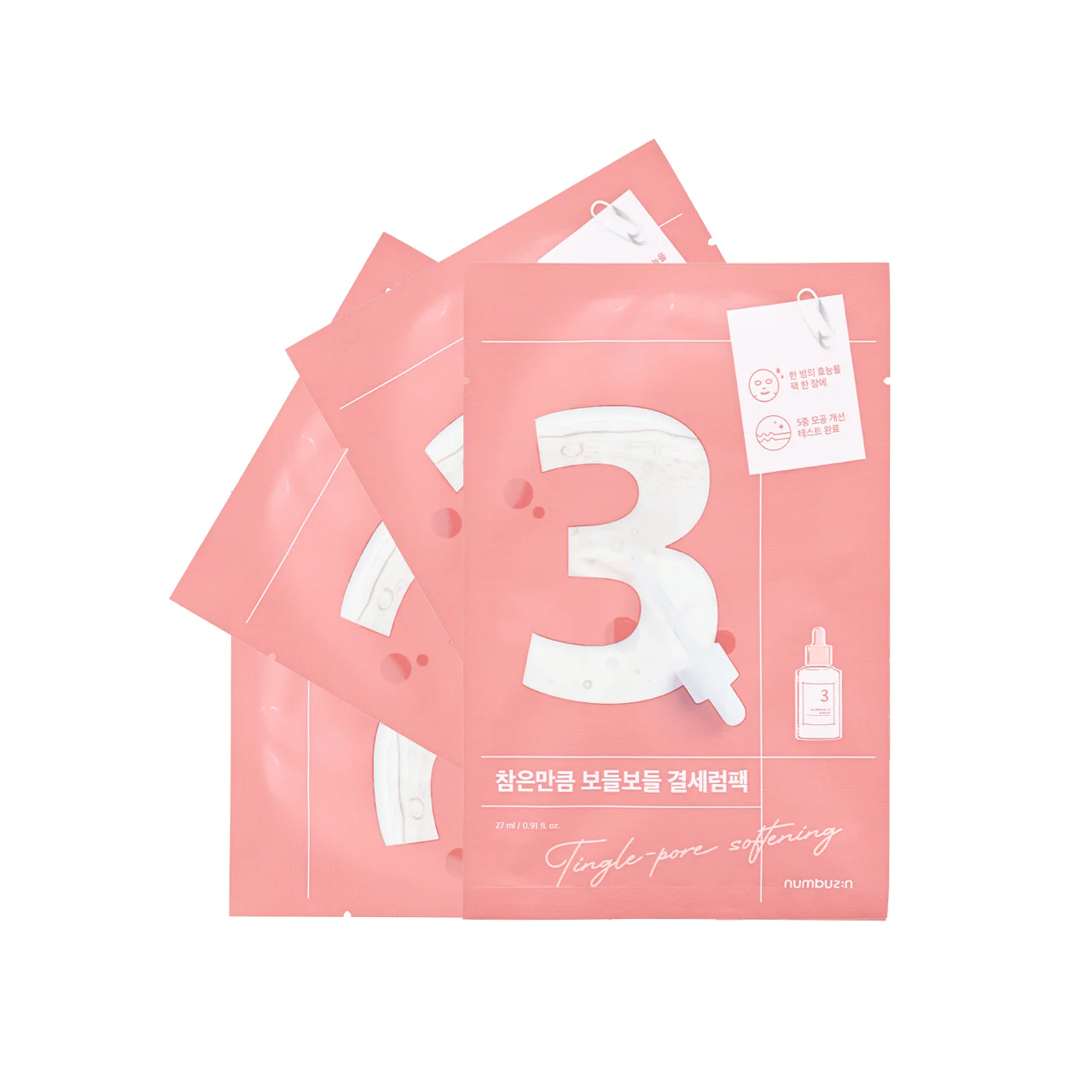 Numbuzin No.3 Tingle Pore Softening Sheet Mask 4pcs - Image 4