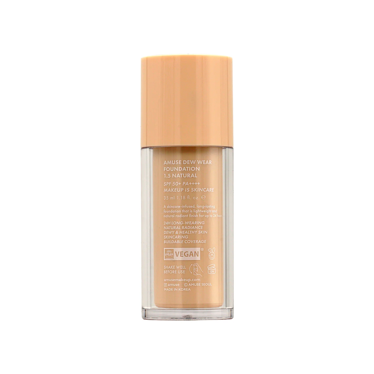 Amuse SPF50+PA++++ Dew Wear Foundation #1.5 Natural 35ml - Image 3