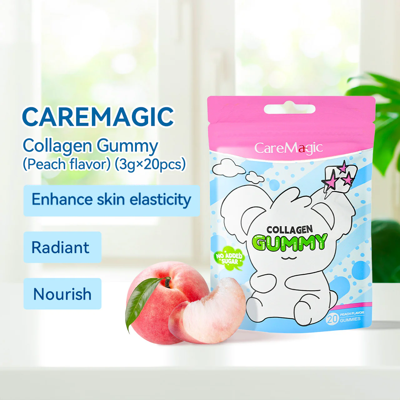CareMagic Collagen Gummy Peach flavor 3gĂ20pcs