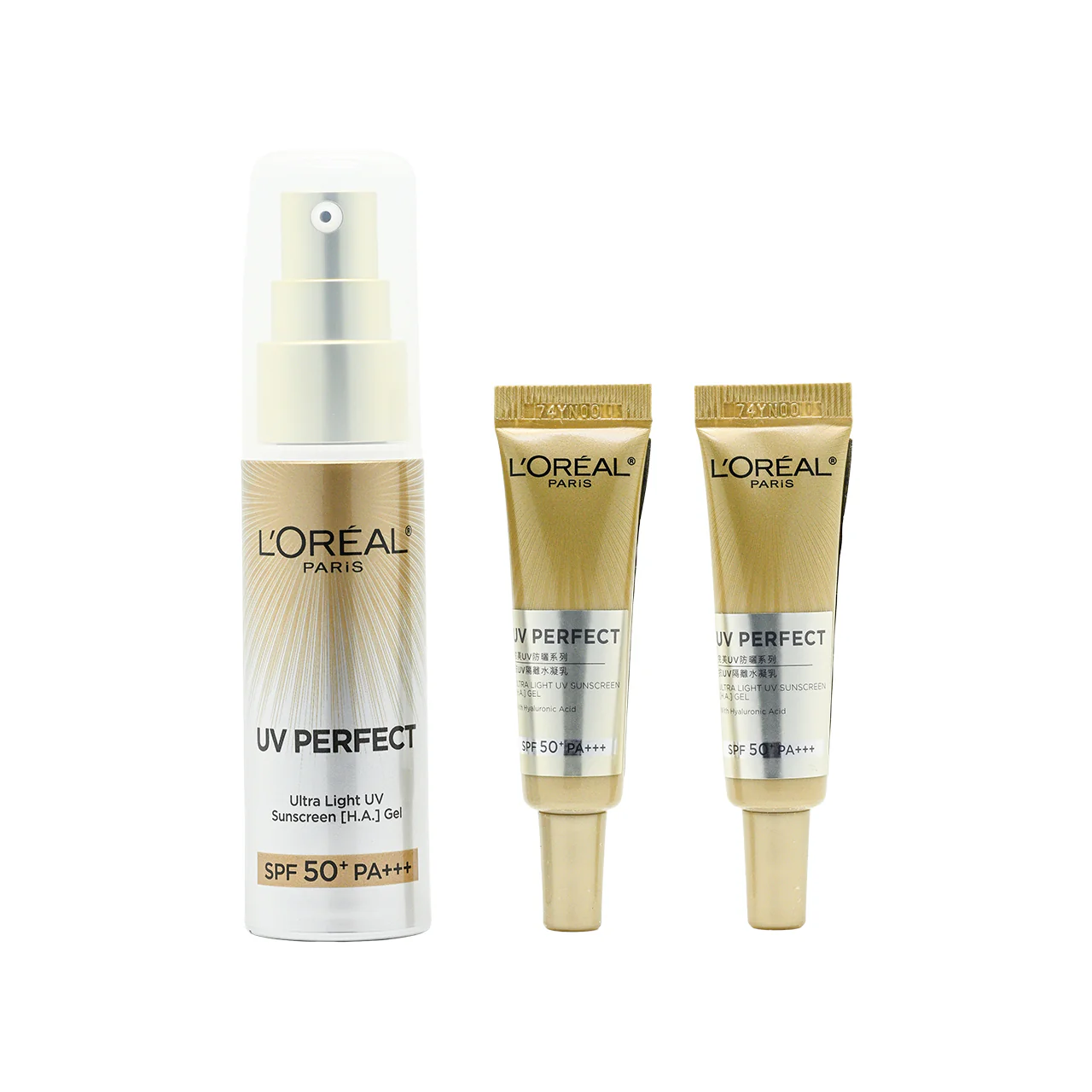 L’Oreal Paris SPF50+ PA+++ UV Perfect Ultra Light UV Sunscreen [H.A.] Gel Set 3pcs - Image 3