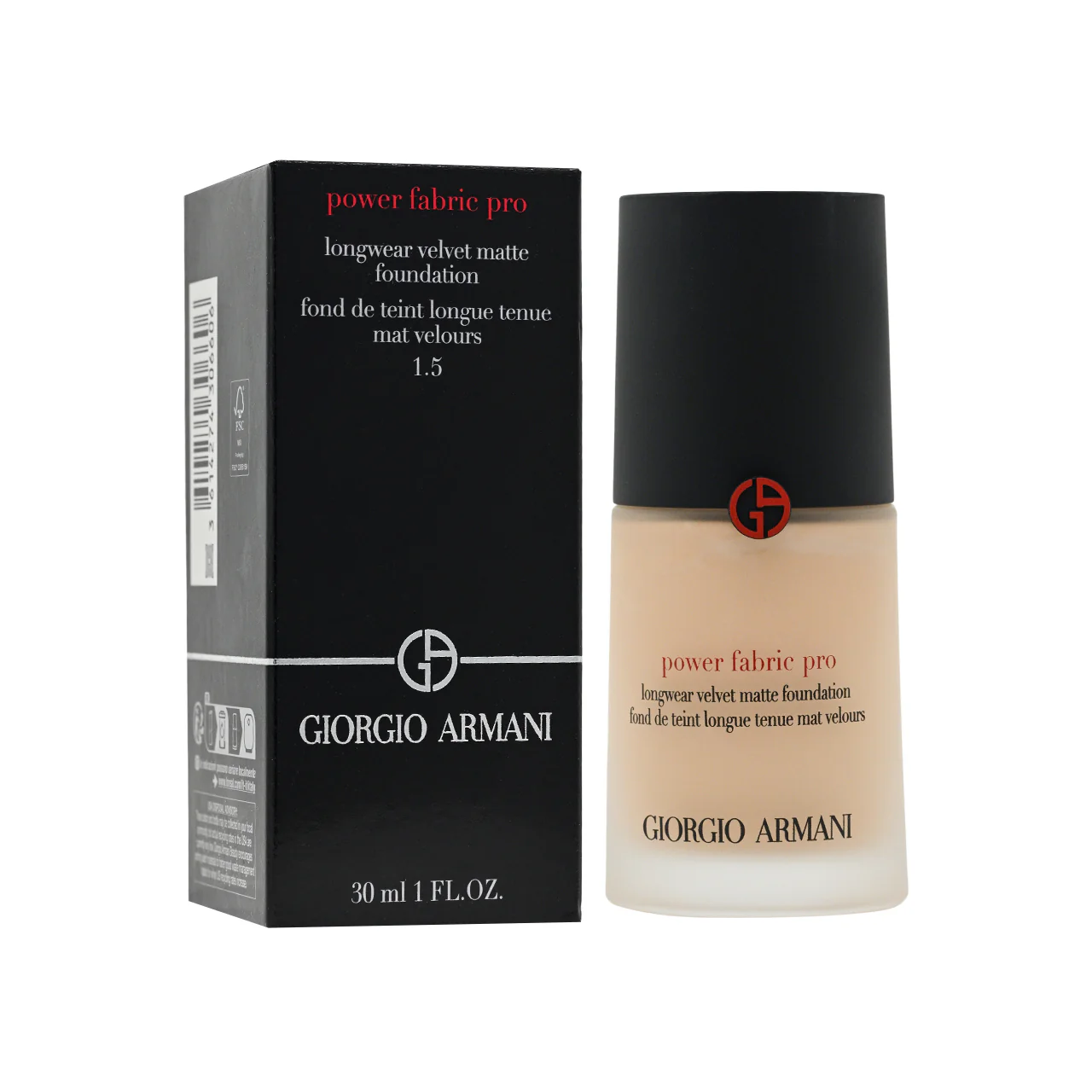 Giorgio Armani Power Fabric Pro Longwear Velvet Matte Foundation #1.5 30ml