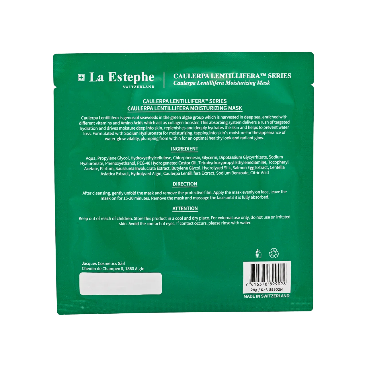 La Estephe Caulerpa Lentillifera Moisturizing Mask 20pcs - Image 4