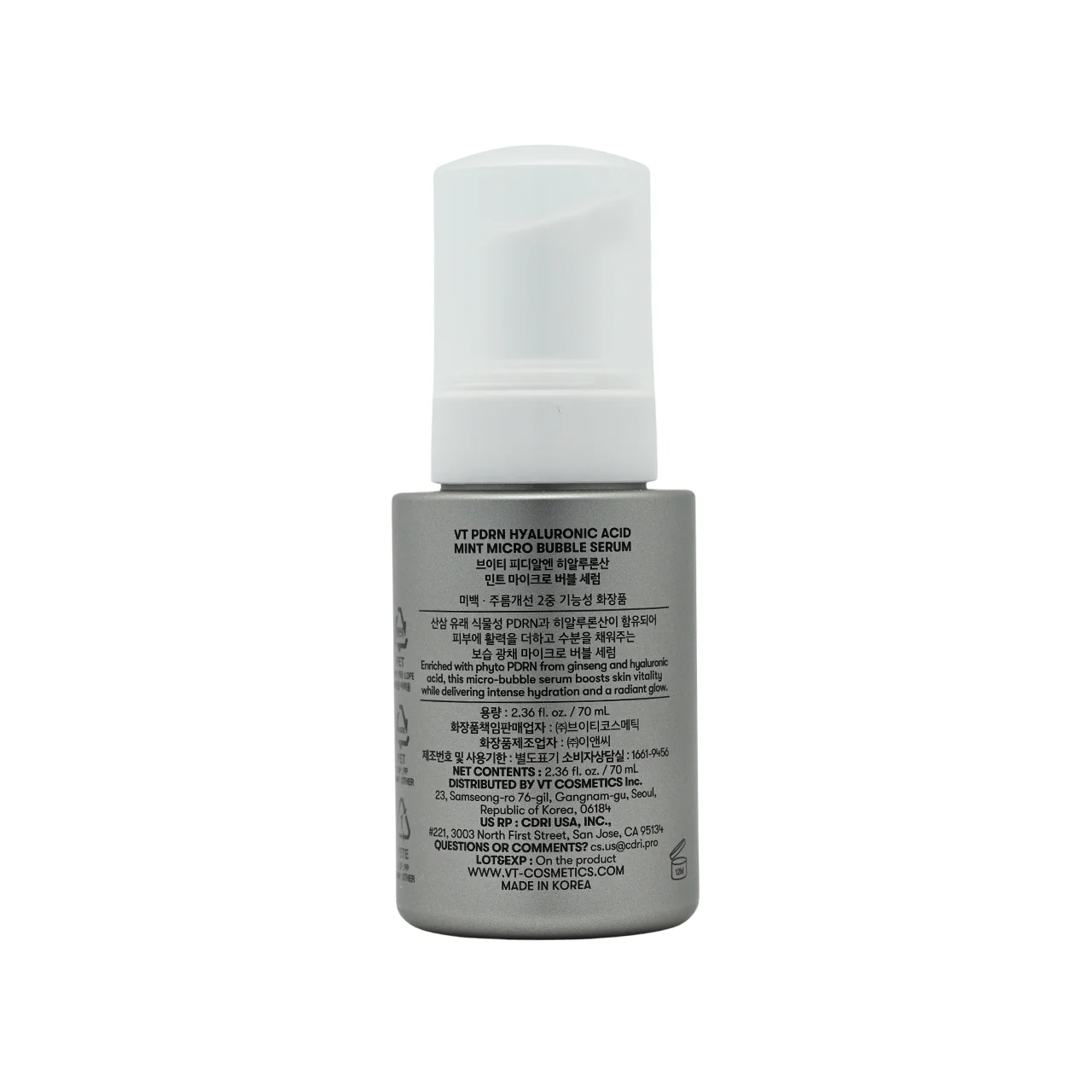 VT PDRN Hyaluronic Acid Mint Micro Bubble Serum  70ml - Image 3