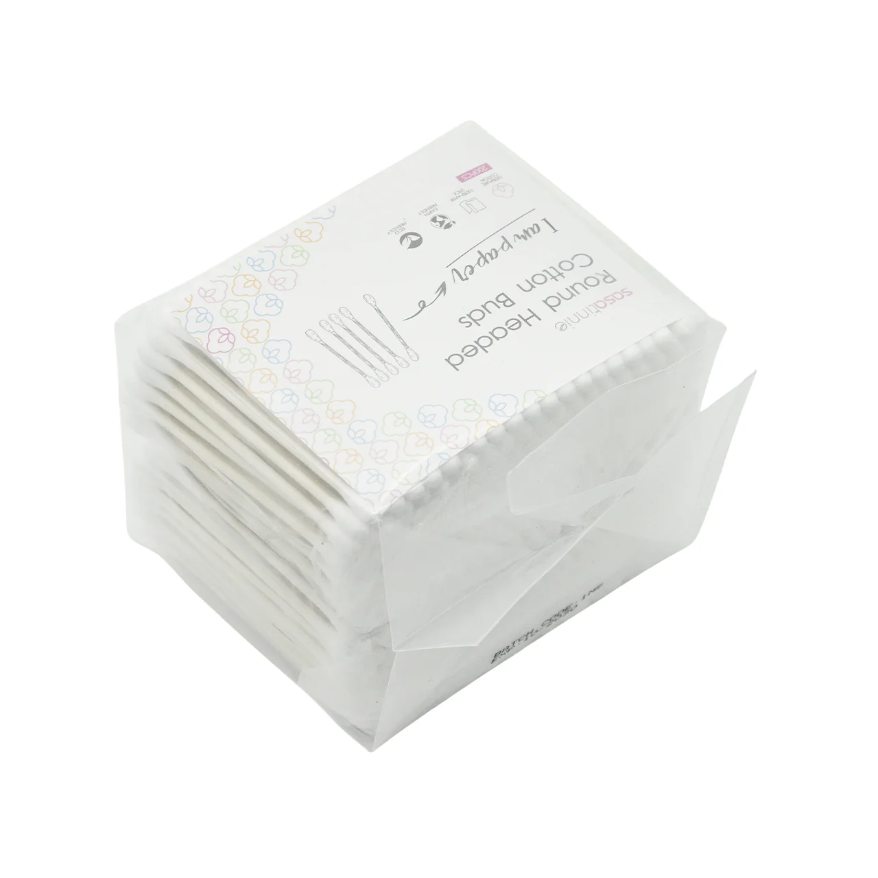 Sasatinnie Round Headed Cotton Buds Refill 200pc x 2 - Image 5