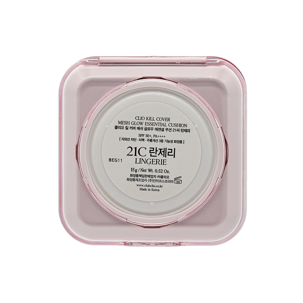Clio SPF50+PA++++ Kill Cover Mesh Glow Essential Cushion #21C 15gx2pcs - Image 3