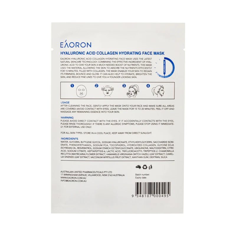 EAORON Hyaluronic Acid Collagen Face Mask 1 pc - Image 2